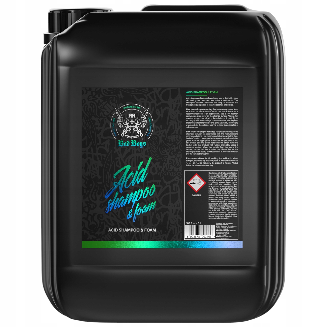 Rr Customs Rrc Bad Boys Acid Shampoo Foam 5L Kwaśny Szampon Piana Aktywna