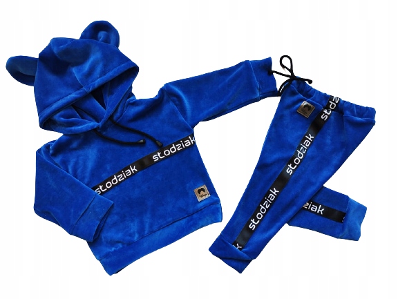 Dres welurowy miś Słodziak rozmiar 80