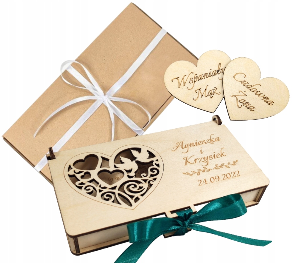 

Pudełko na pieniądze Pamiątka Ślub Grawer