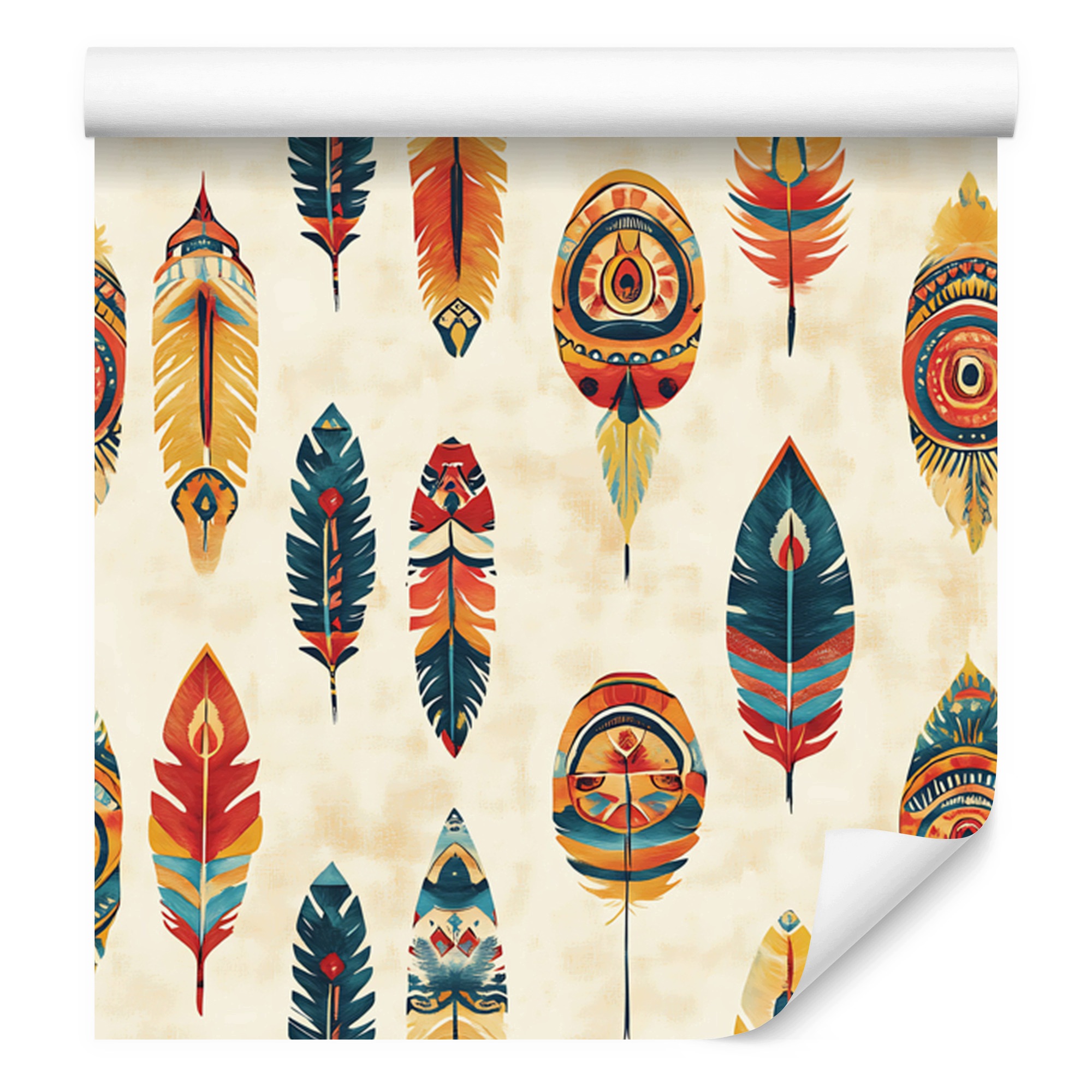 Tapeta Boho krém a zlato do obývacího pokoje a ložnice 50 x 1000 cm