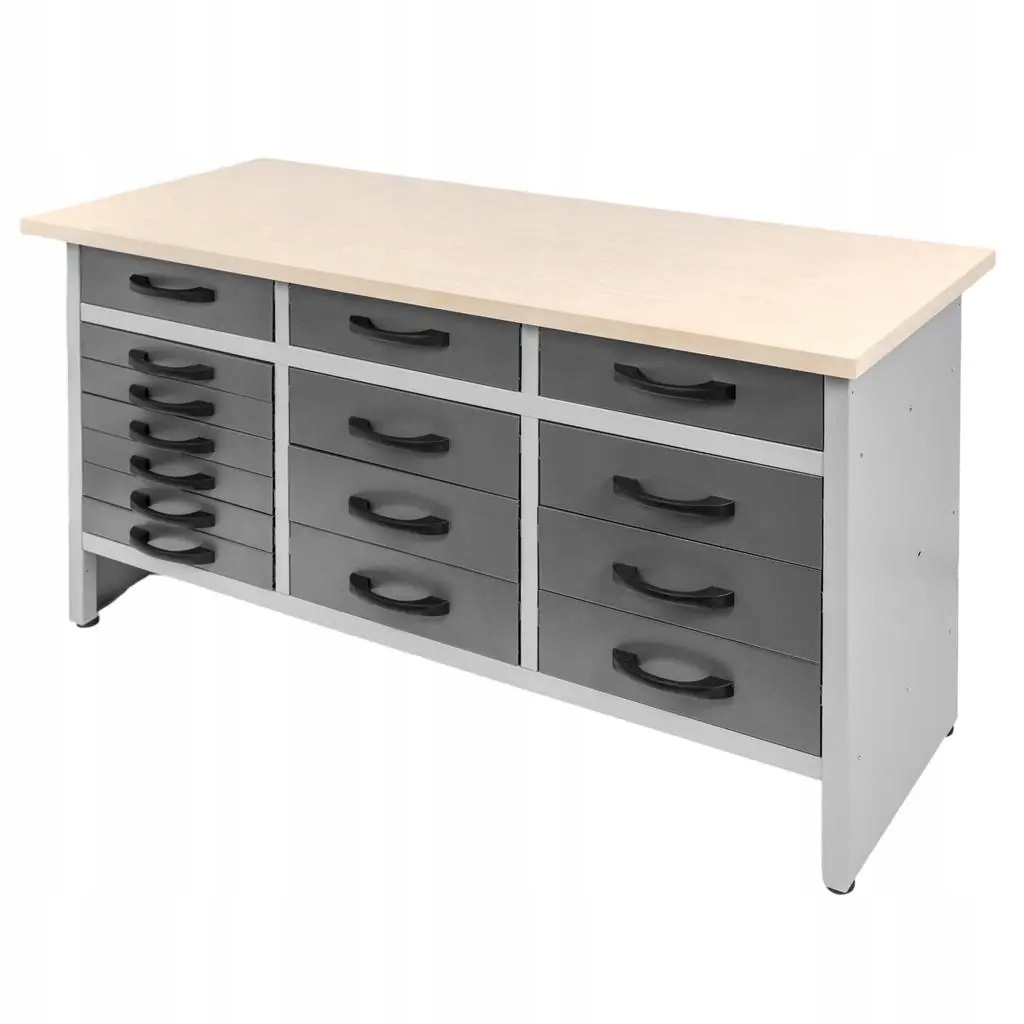 Kovový Pracovní Stůl Mega-m Handyman 160x60x85 cm 15 Zásuvek