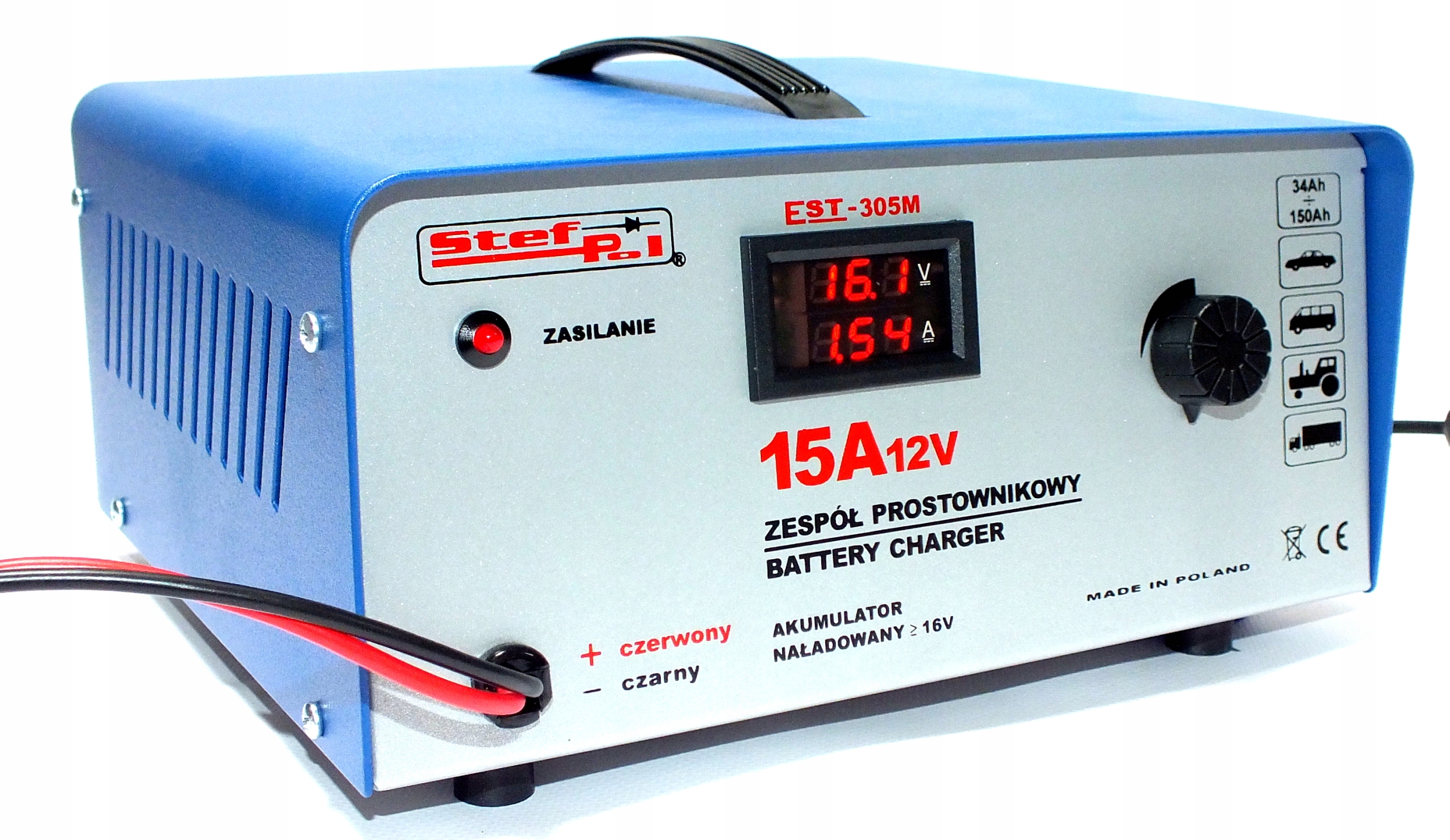 

Prostownik EST305M 12 V 15 A wyświetlacz cyfrowy