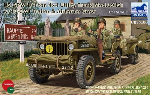 Bronco CB35106 Us Gpw 1/4 tuny 4/4 Utility Track MV Měřítko 1/35