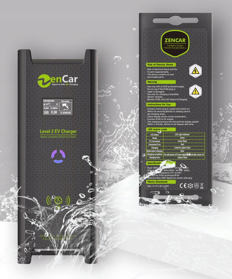 Mobilna Ładowarka Zencar 11kW 6-16A wszystkie auta Marka Zencar