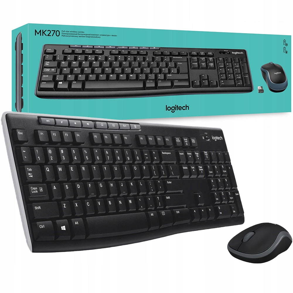 Sada klávesnice a myši Logitech Wireless Combo MK270 černá Bezdrátové