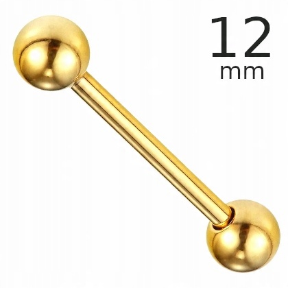 

kolczyk Do Języka Stal 316L Złoty 1,6/12/5 mm