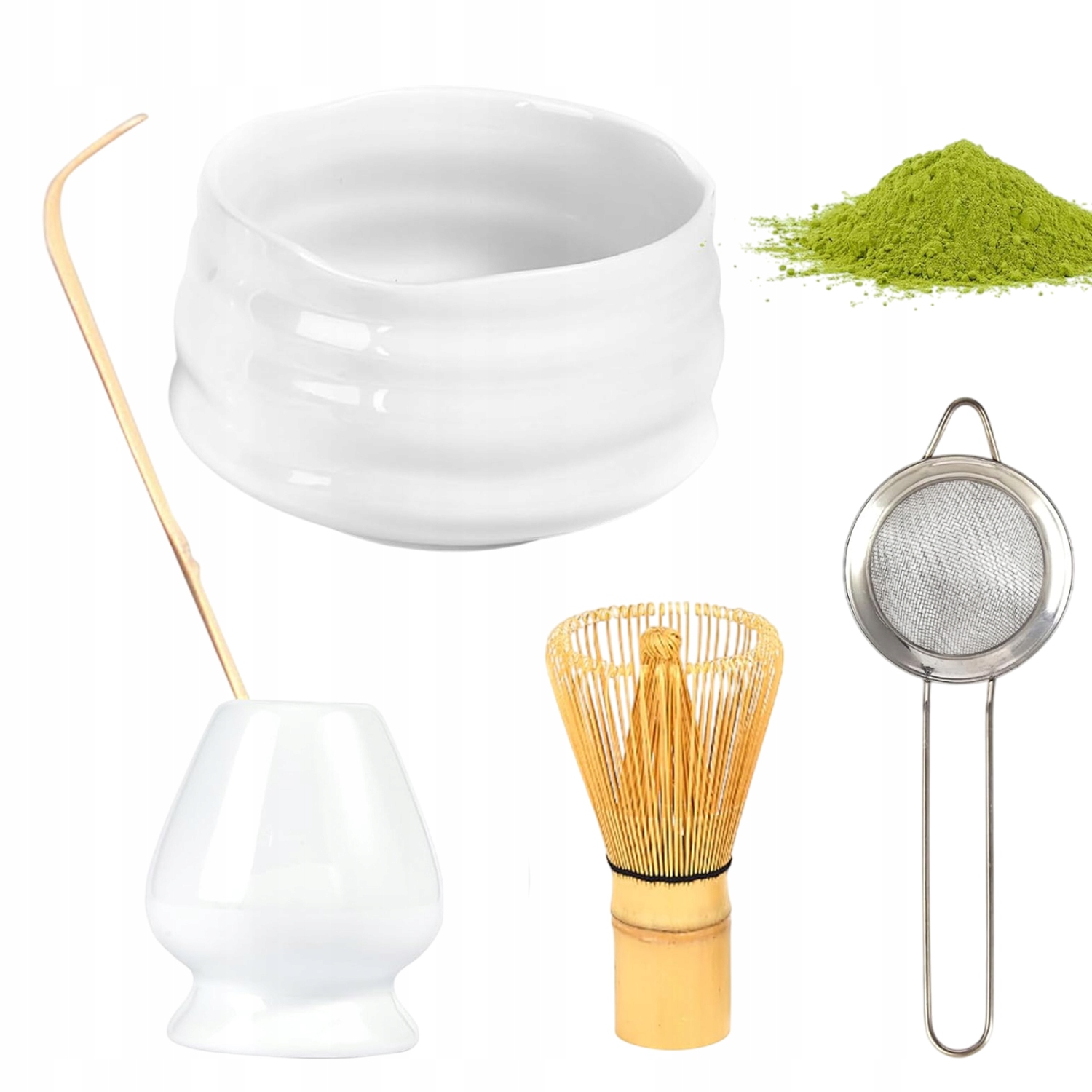 Levně Dárková Sada Na Čaj Matcha 5DÍLNÝ Mixér Matcha