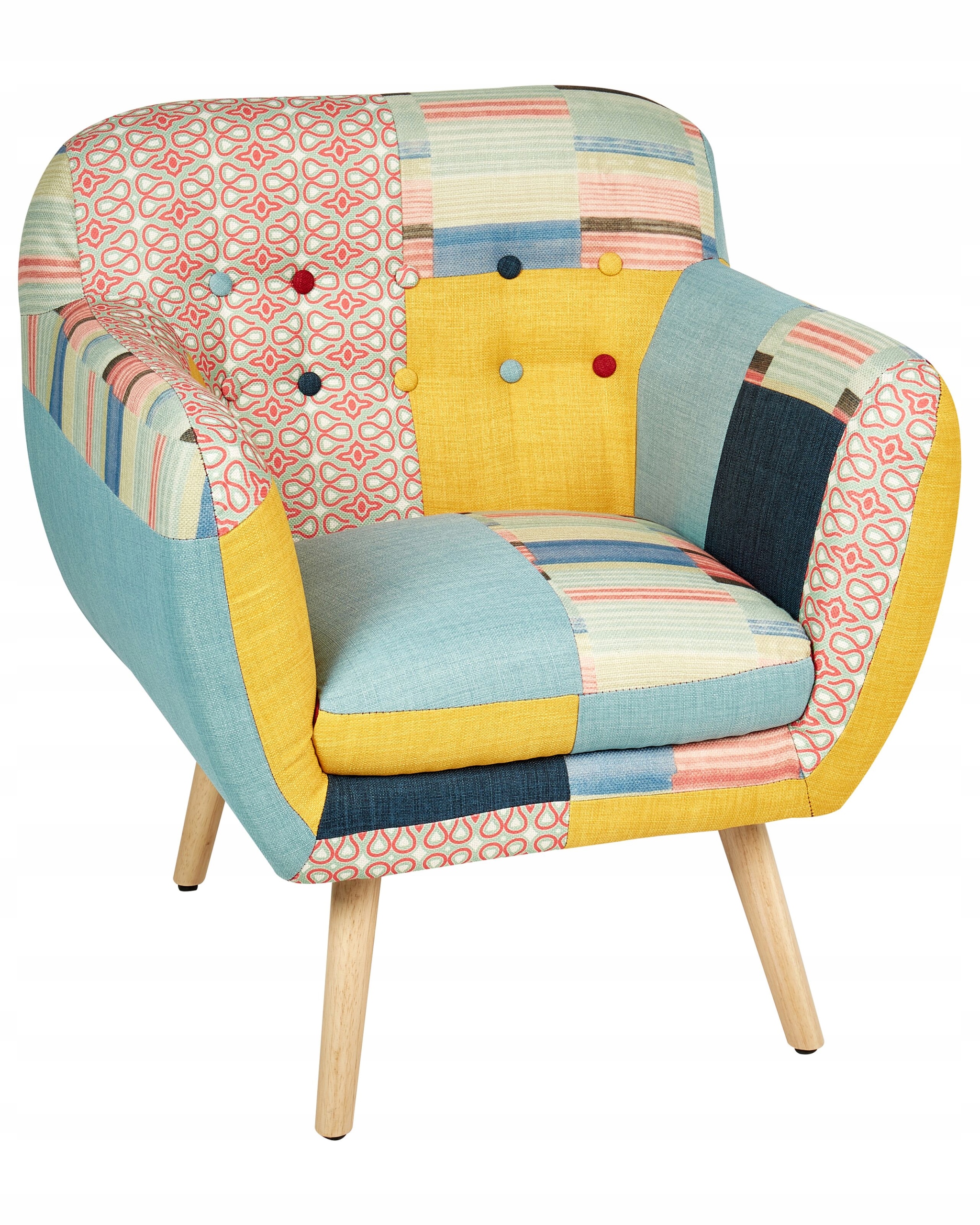 Fotel patchwork poducha wielokolorowy