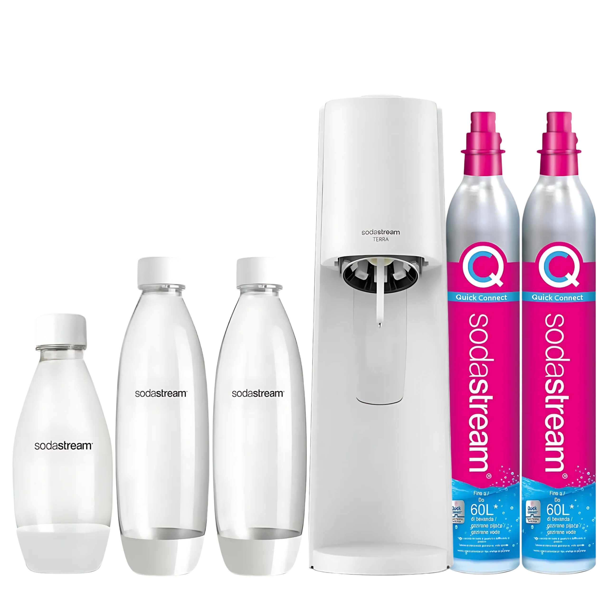 SodaStream Terra saturátor Biela 2 fľaše 1 l fľaša 0.5 l 2 x fľaša CO2