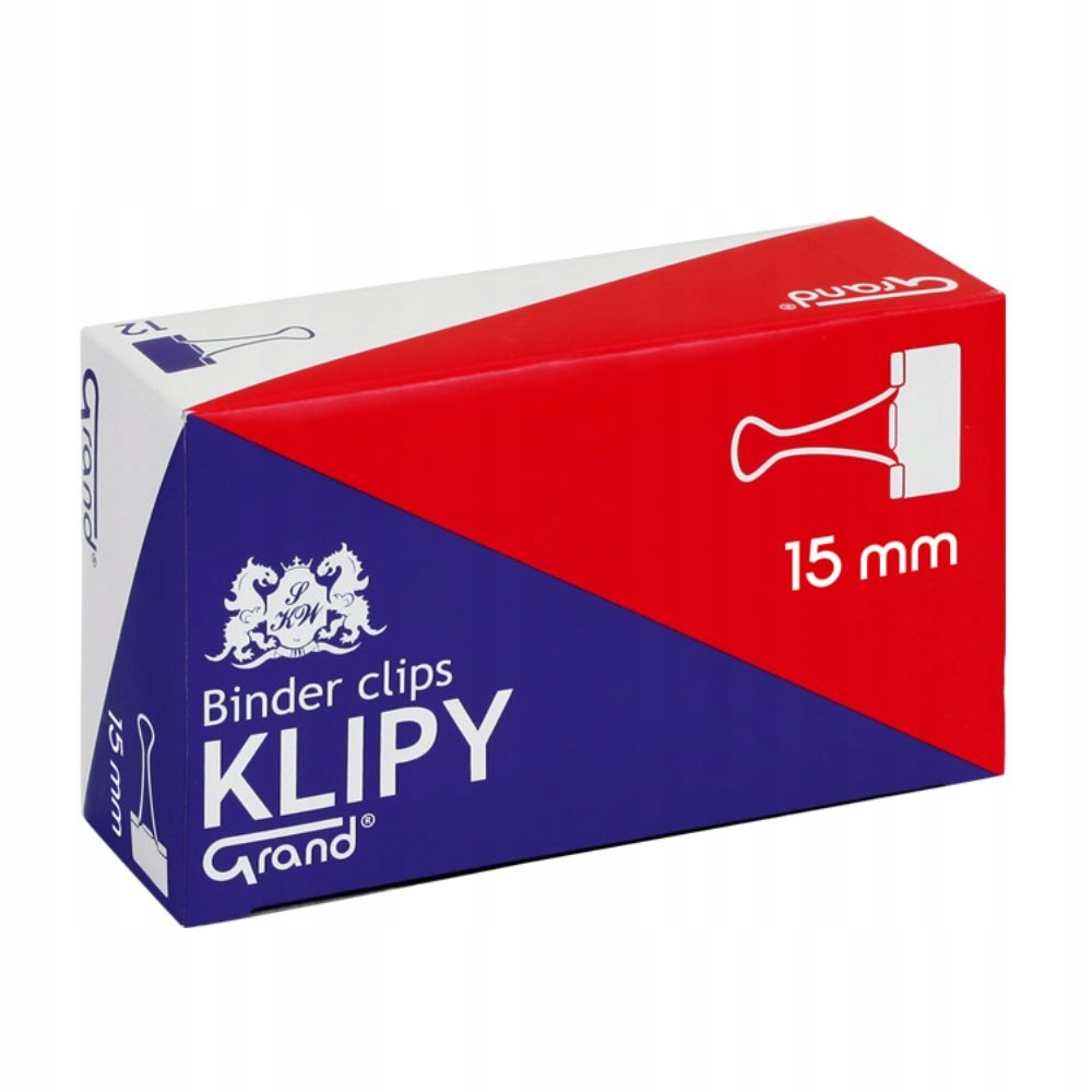 

Klipsy Biurowe Klip do Dokumentów Grand 15mm 12szt