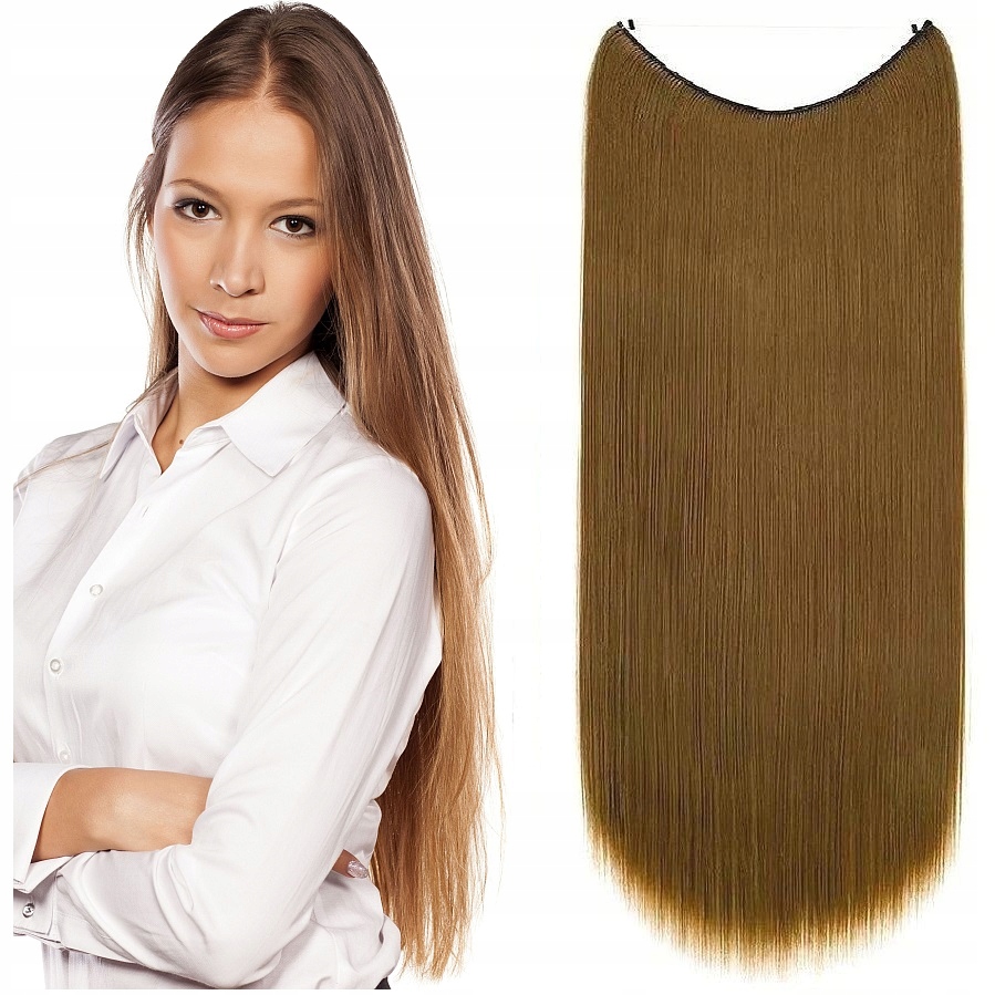 Flip-in Přírodní Vlasy Na Vlasci Bez Sponek 30 CM tmavě blond 8