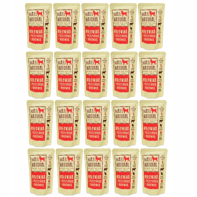 Maxi Natural Krmivo pro psy Hovězí maso s křepelkou 20x150 g