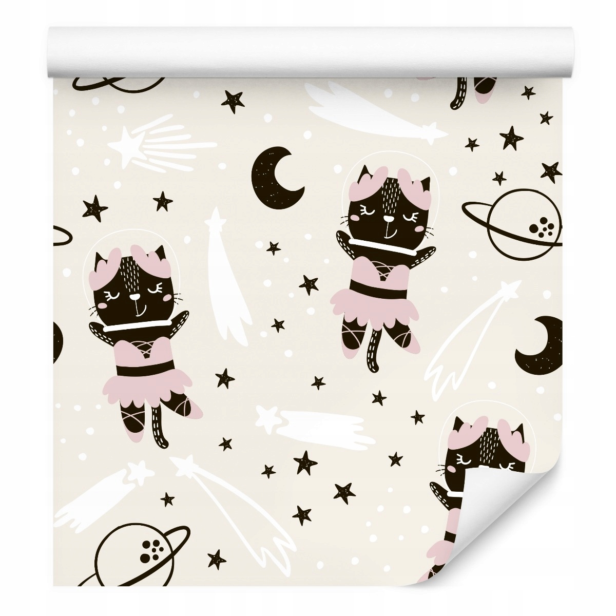 Dětská tapeta Kočky baletky vesmír planety