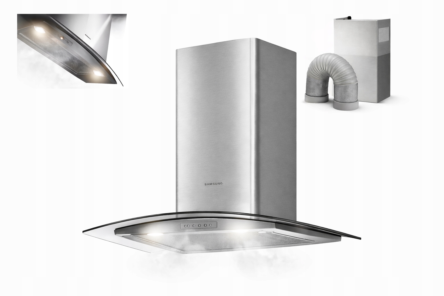 Okap Kuchenny Kominowy 60 Cm Berdsen Inox Nierdzewny Wyciąg Wydajny Bt-202