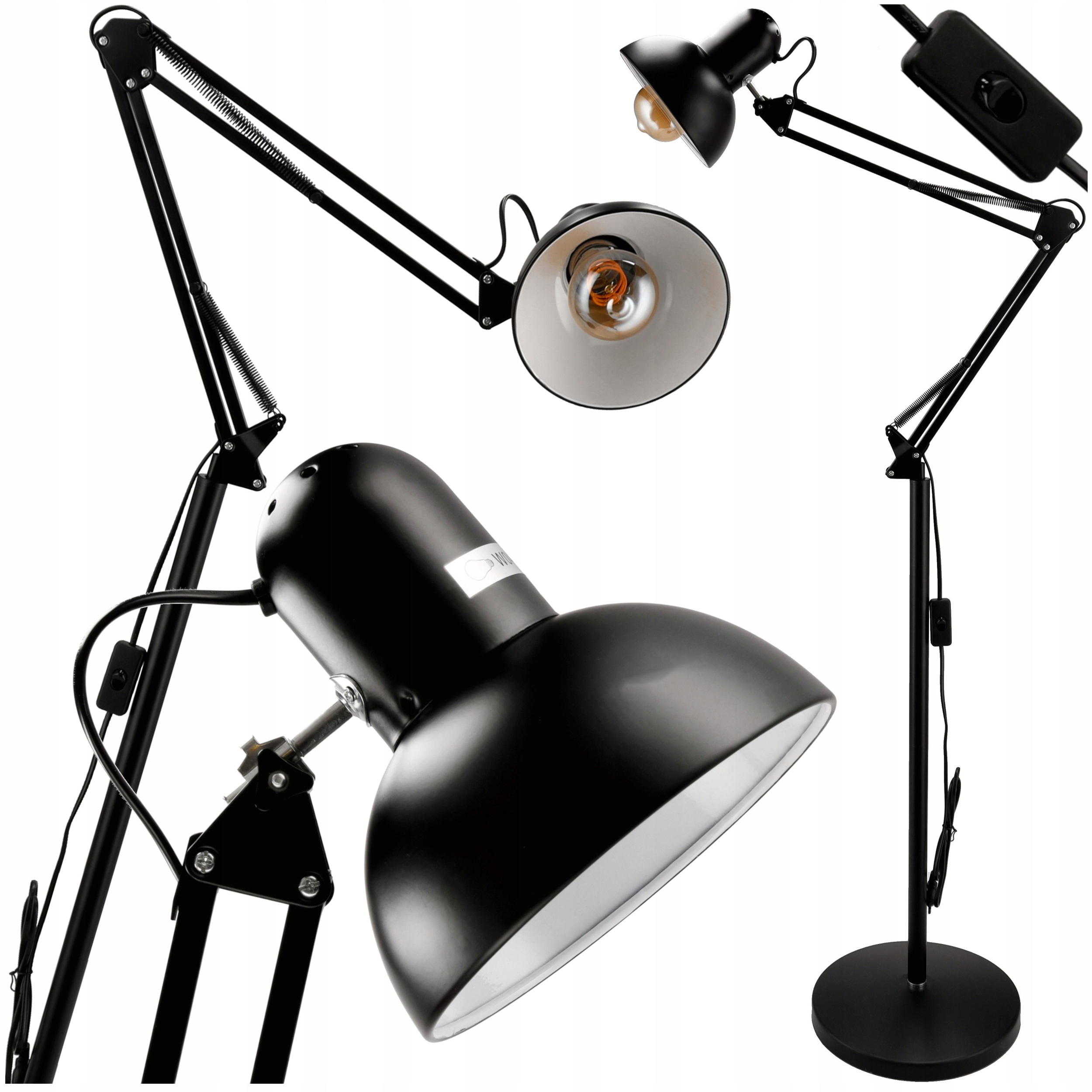 Lampka Lampa Podłogowa Stojaca LED 1xE27 185CM REGULACJA