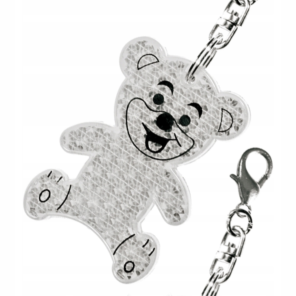 

Brelok odblaskowy Miś Teddy Biały