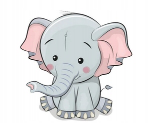 MGJ MAŁA TERMO NAKLEJKA APLIKACJA NAPRASOWANKA SŁONIK J18