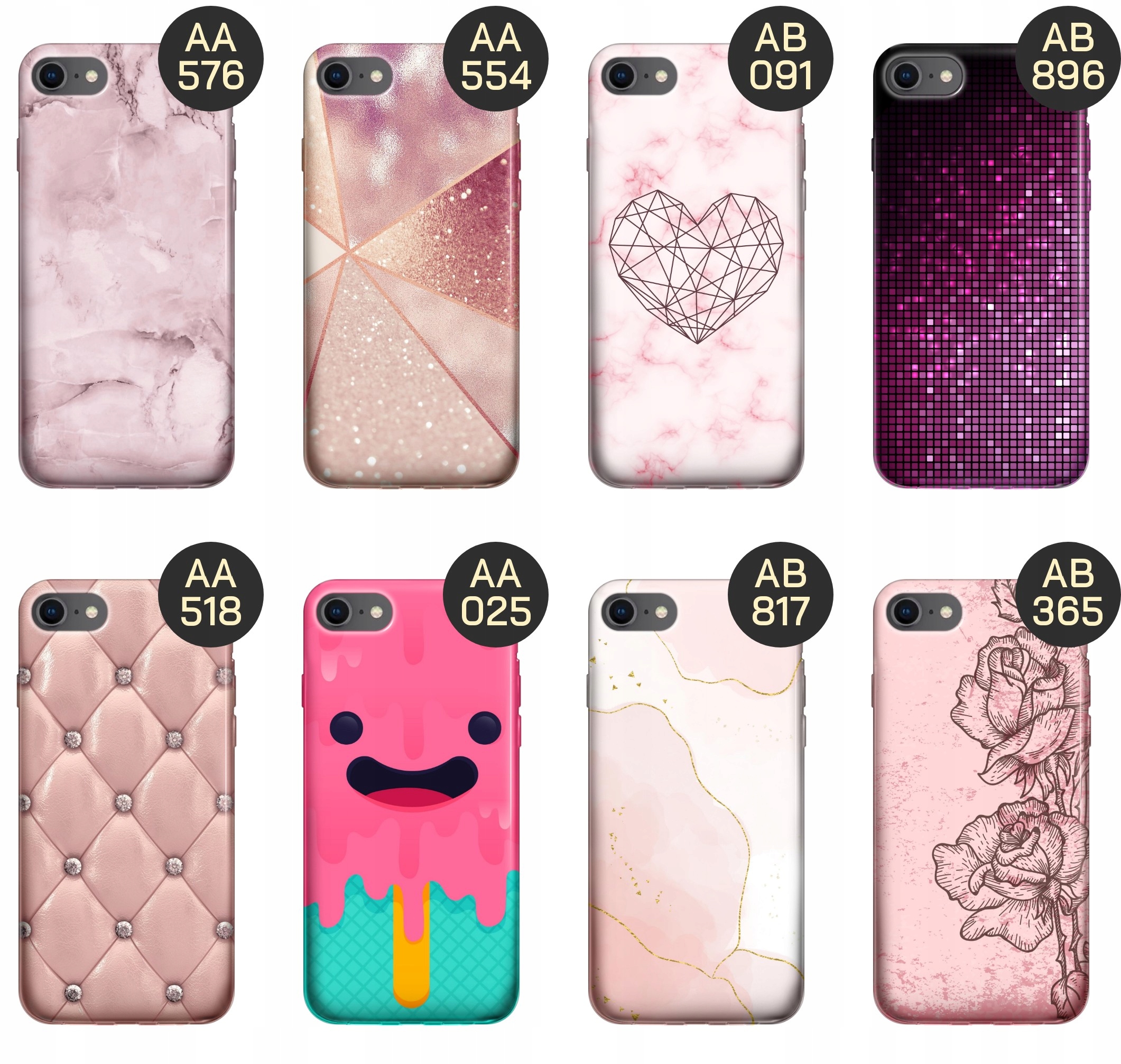 ETUI DO IPHONE 7/8/SE 2020 WZORY RÓŻOWE GOLDEN ROSE PUDROWY RÓŻ OBUDOWA Stan opakowania oryginalne