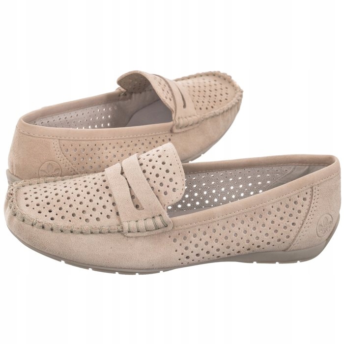 Dámské kožené mokasíny Rieker Růžové 40263-31 Pink