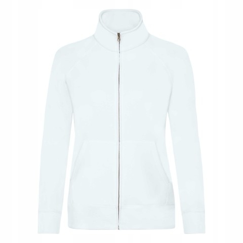 Dámská prémiová Mikina na zip Fruit of the Loom bílá M