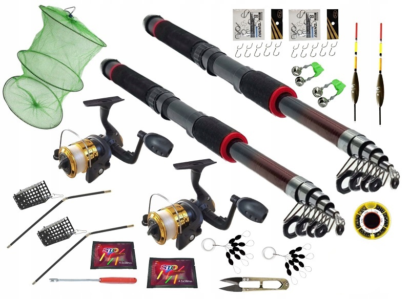 ZESTAW WĘDKARSKI WĘDKA KOŁOWROTEK AKCESORIA N02