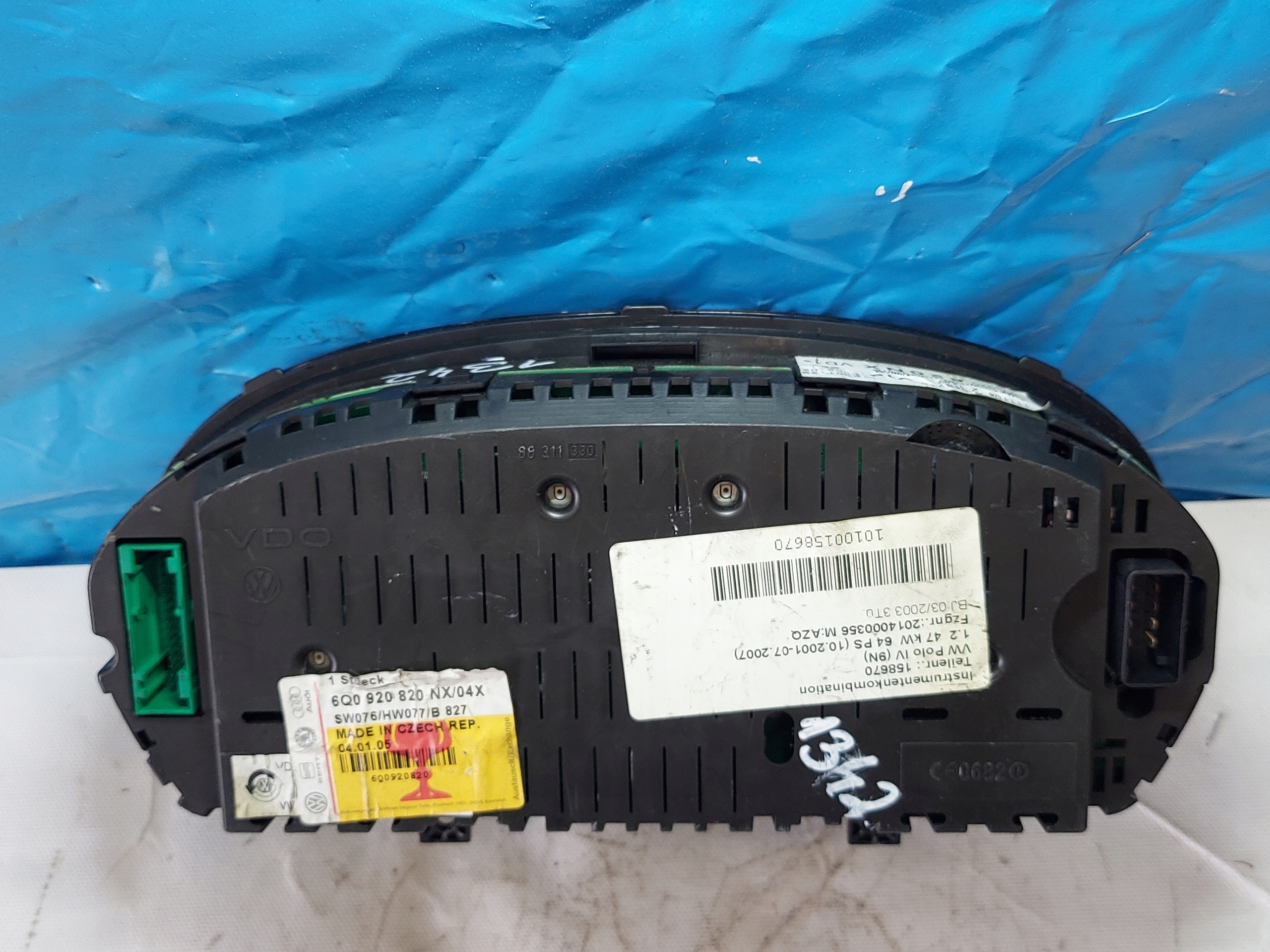 dials clock VW POLO 9N 1.2 B 6Q0920820NX