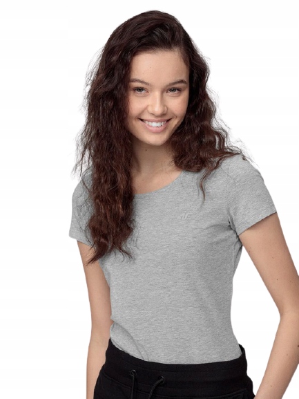 Koszulka damska T-shirt 4F NOSH4-TSD001 SZARY Rozmiar L