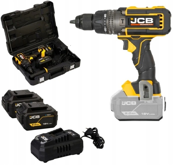 Diagnostika Jcb Professional 18V Aku Vŕtačka Príklepová 160 Nm, Sada