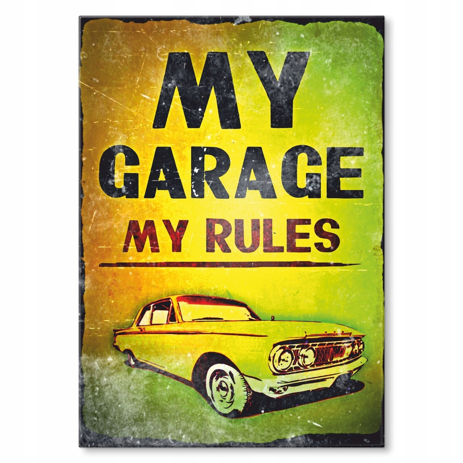 Kovový plakát My garage, my rules Szyld Plech 42 x 59,4 cm Dárek