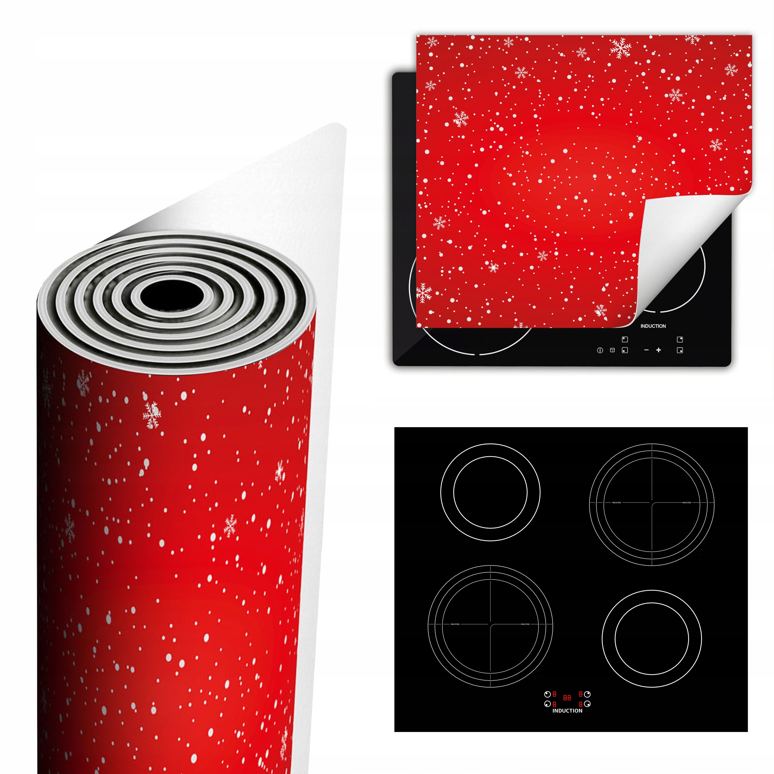 Ochranná Podložka Na Sporák Má Více Místa 60x52 červená sníh