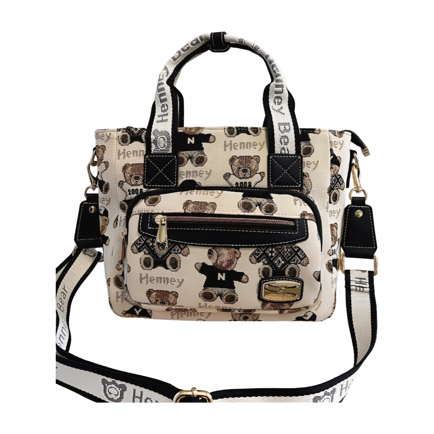 Henney Bear London béžová shopper kabelka s medvídky