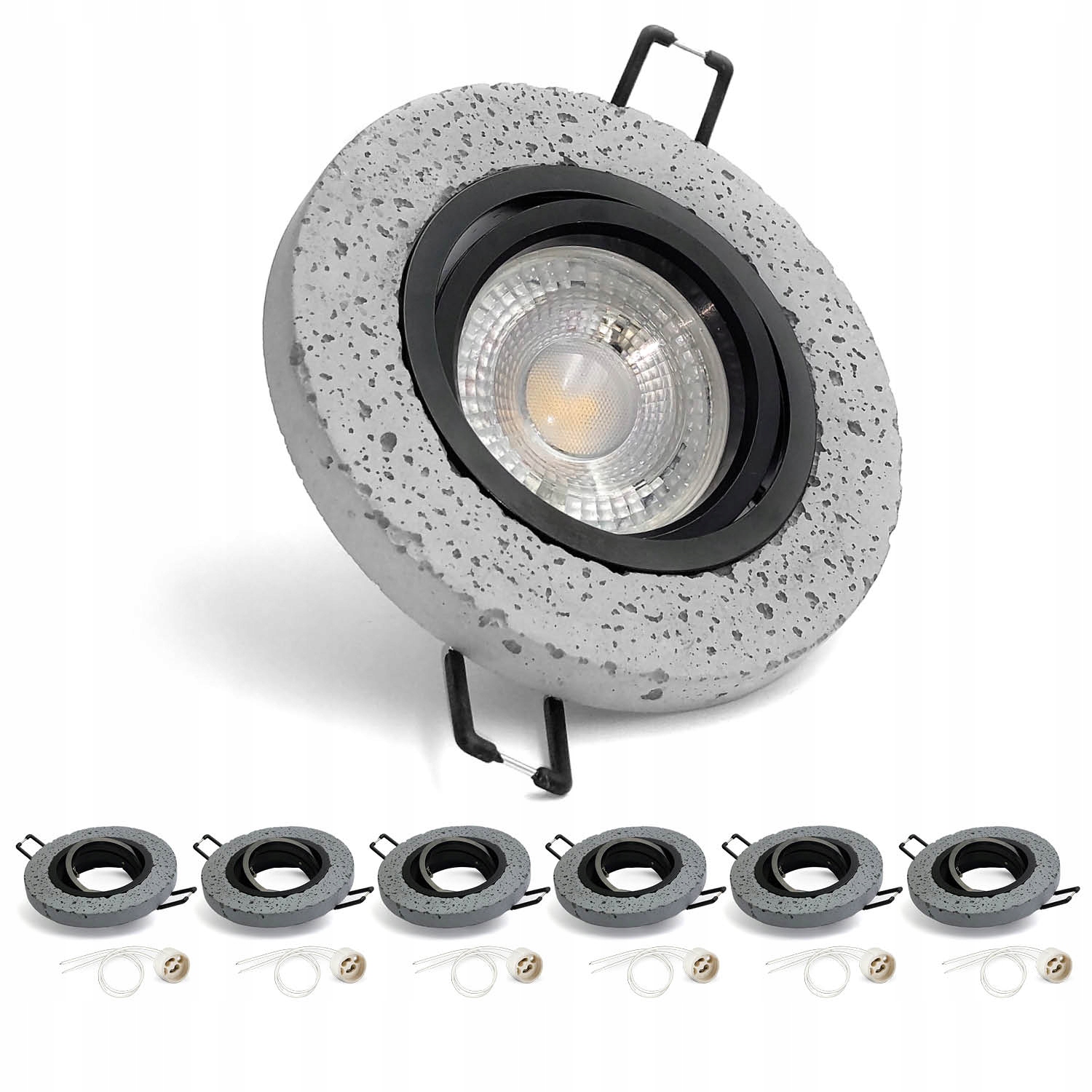 Zestaw 6x oprawa oświetleniowa BARI ROUND BLACK