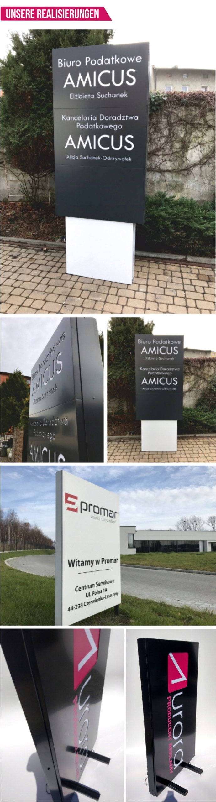 Pylon reklamowy 250x100 cm z dibondu Szerokość produktu 100 cm