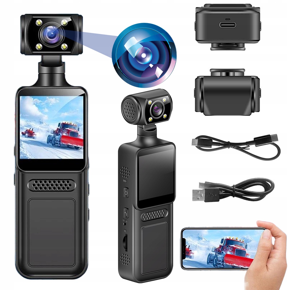 Mini Kamera Na Klip 4K Wifi Sportovní Rekordér 1500MAH Pro Helmu A Kolo