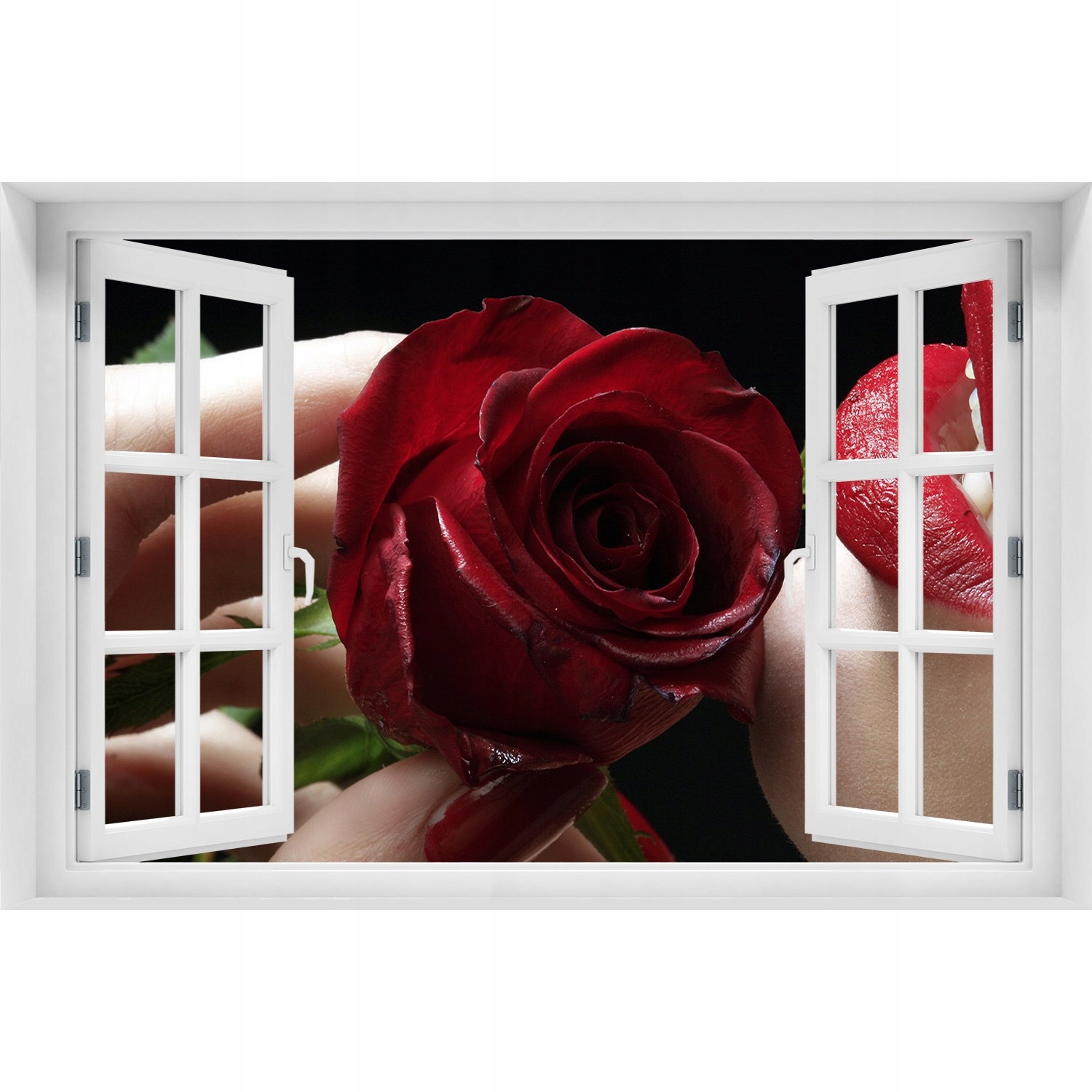 

Fotoobraz Naklejka na ścianę Kobieta z różą 120x80