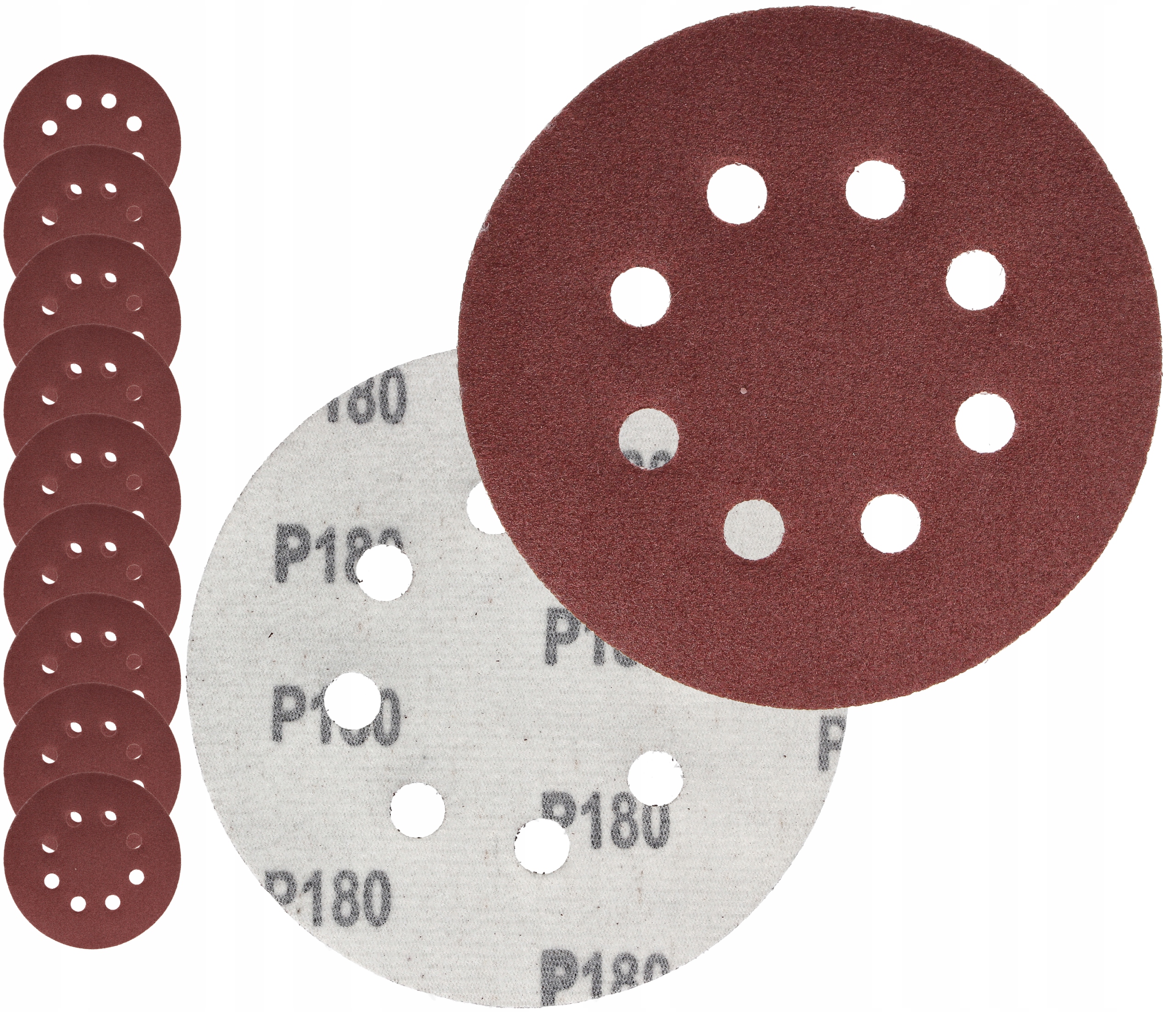 Papier Ścierny Na Rzep 125 Szlifierki Oscylacyjnej Krążki Otwory P180 x10