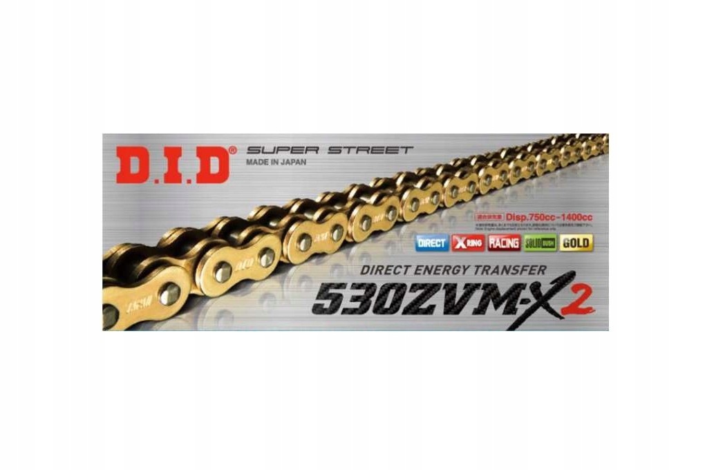 D.I.D Reťaze Hnacia Reťaz Moto. DID 530 X-ring (4629AN) Zlato Zlato
