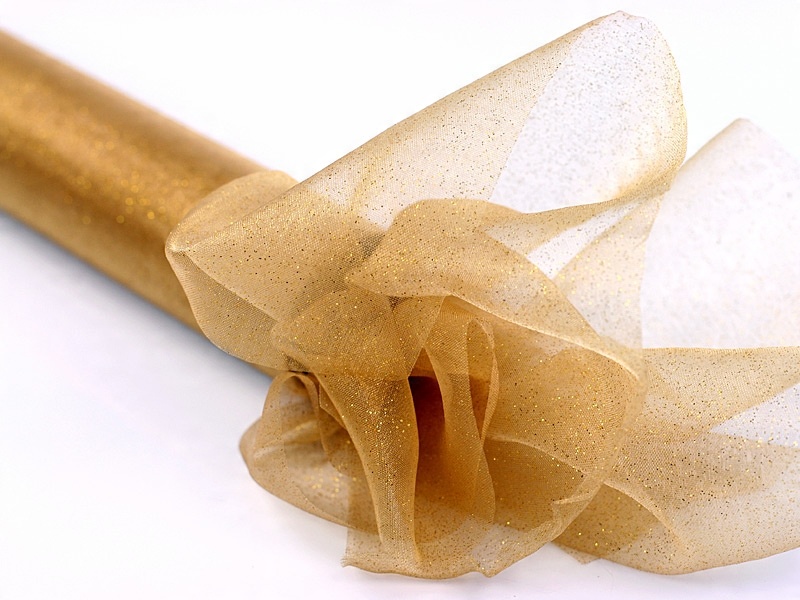 

Organza Glittery złota błyszcząca bieżnik 0,36x9m