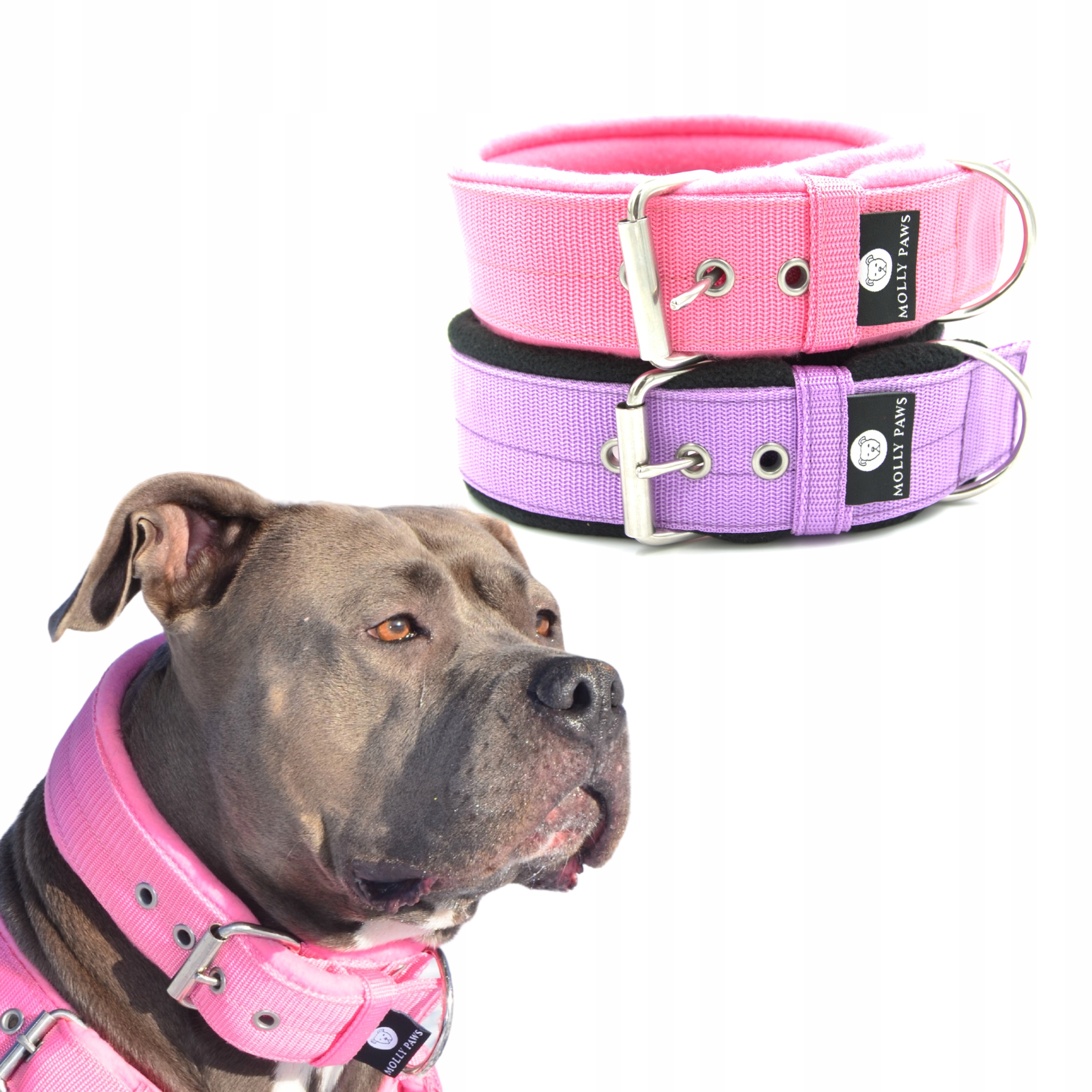 Levně Obojek S Fleecem Pro Velkého Psa Velikost 39 Cm-46 cm tolerance +/- 1 cm