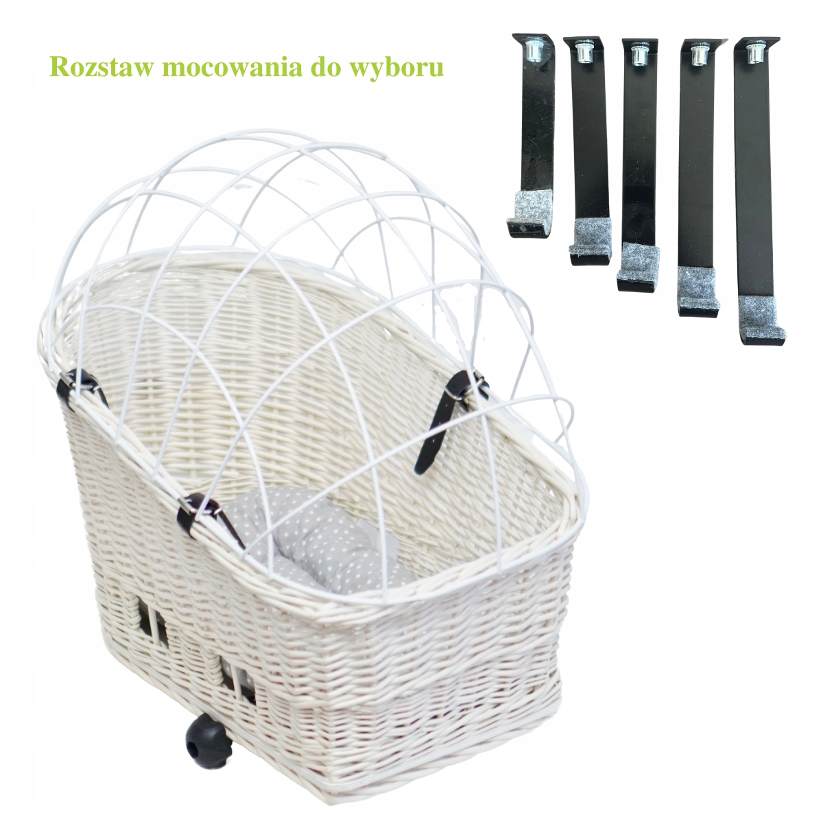 

Kosz Na Bagażnik Biel Dla Psa Kota poduszka kratka