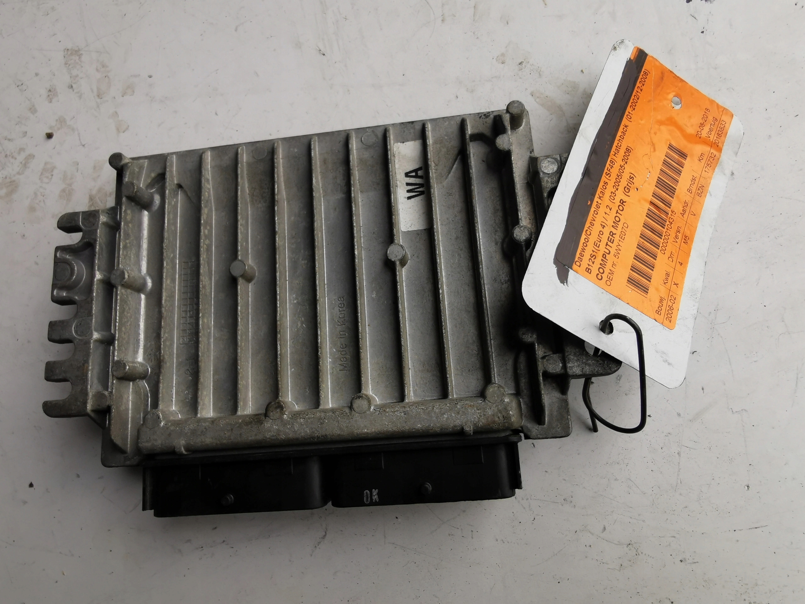 CHEVROLET KALOS 1.2B 5WY1E07D 96435559 computer EC