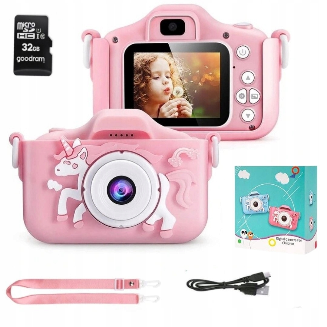 

Aparat Cyfrowy Dla Dzieci Jednorożec Karta 32GB