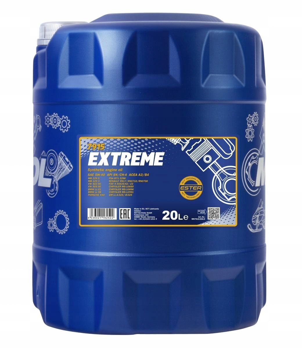 

Mannol 5W40 20L. Extreme