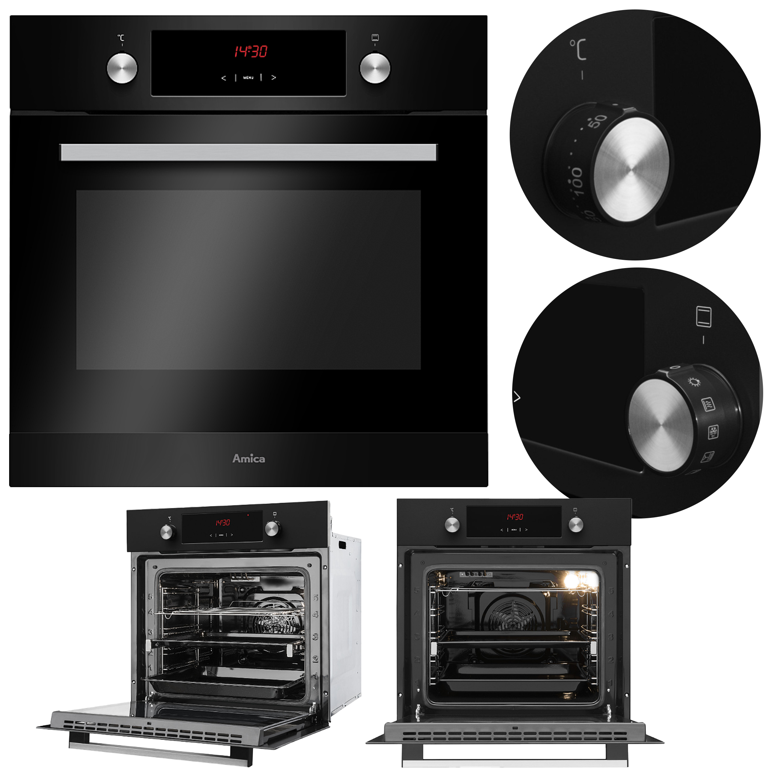 Piekarnik elektryczny do zabudowy Amica EB7541DB Fine 65L Grill czarny