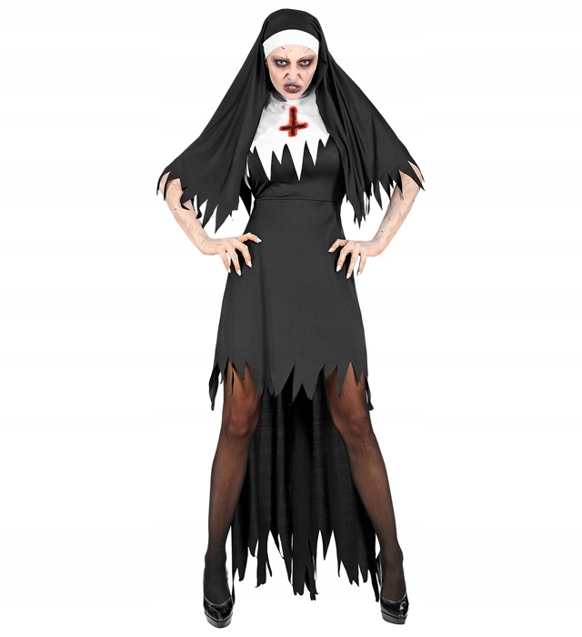 Kostým Hororová jeptiška Jeptiška Kostým Převlek na Halloween Nun M