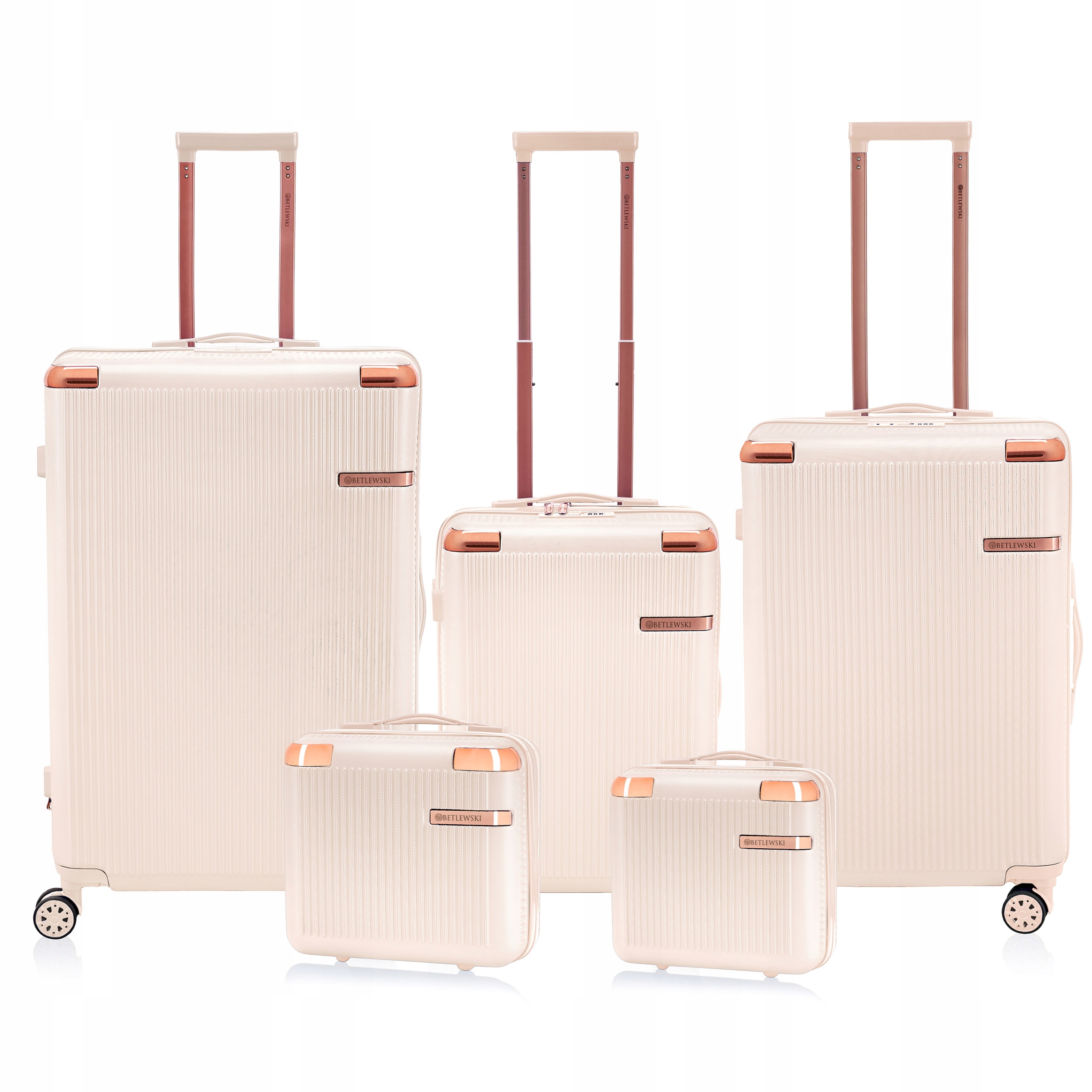 BETLEWSKI Duży zestaw walizek i kuferków na bagaż długi wyjazd dla rodziny
