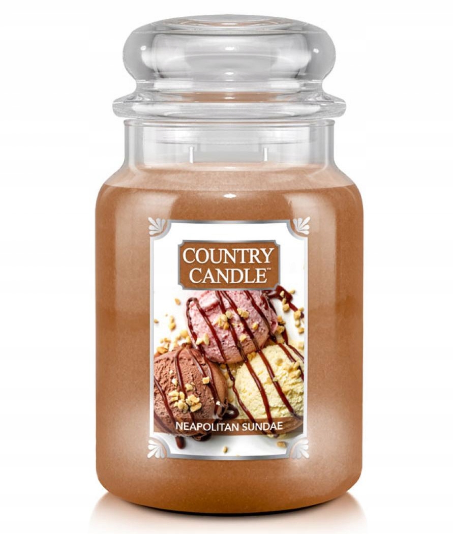 Country Candle Neapolitan Sundae velká vonná svíčka 680 g