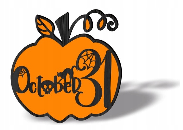 Dýňová Ozdoba Vícevrstvá Vitrážová Dekorace Z Dřeva Decoupage Halloween