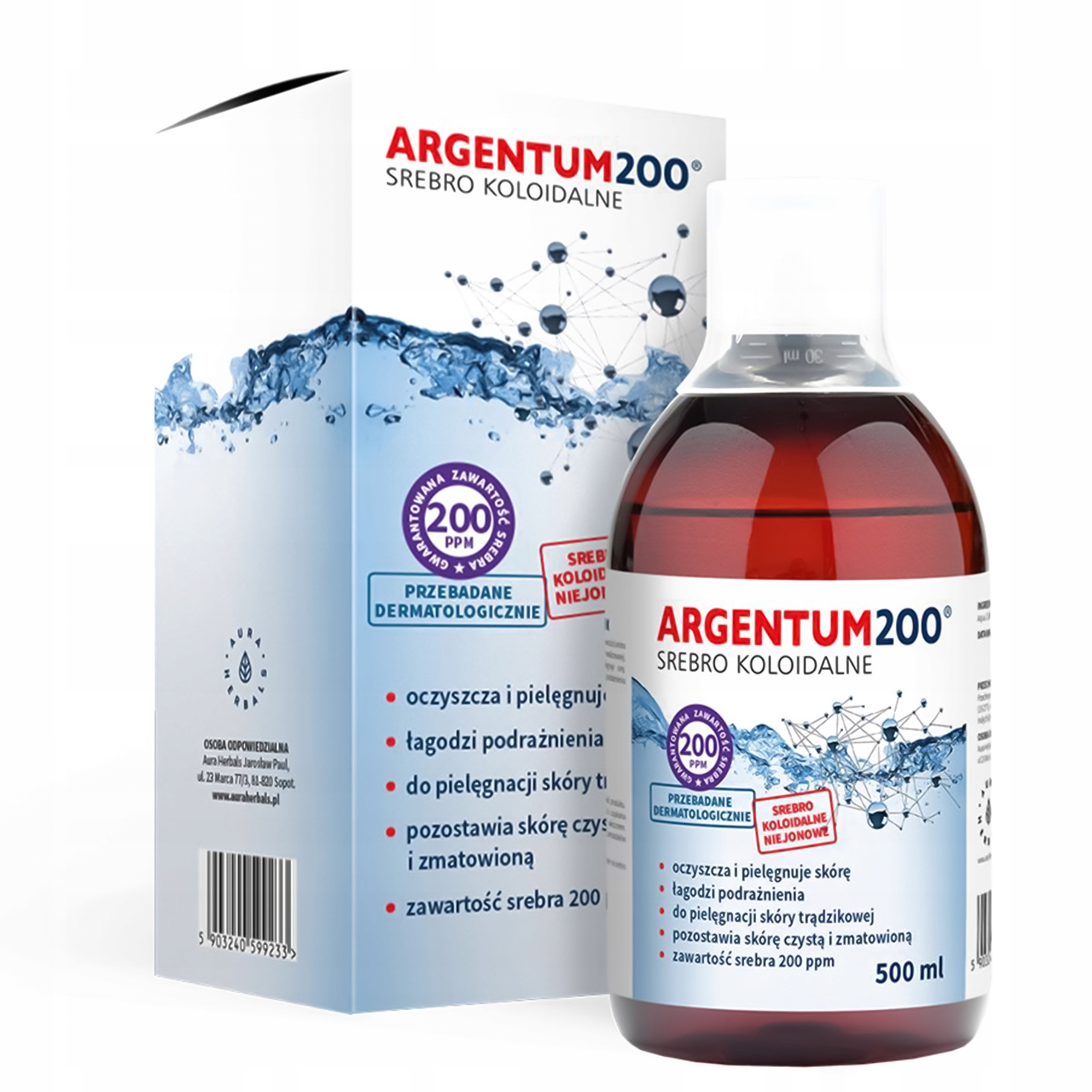 

Mocne Srebro Koloidalne 200 Ppm 500 Trądzik Skóra