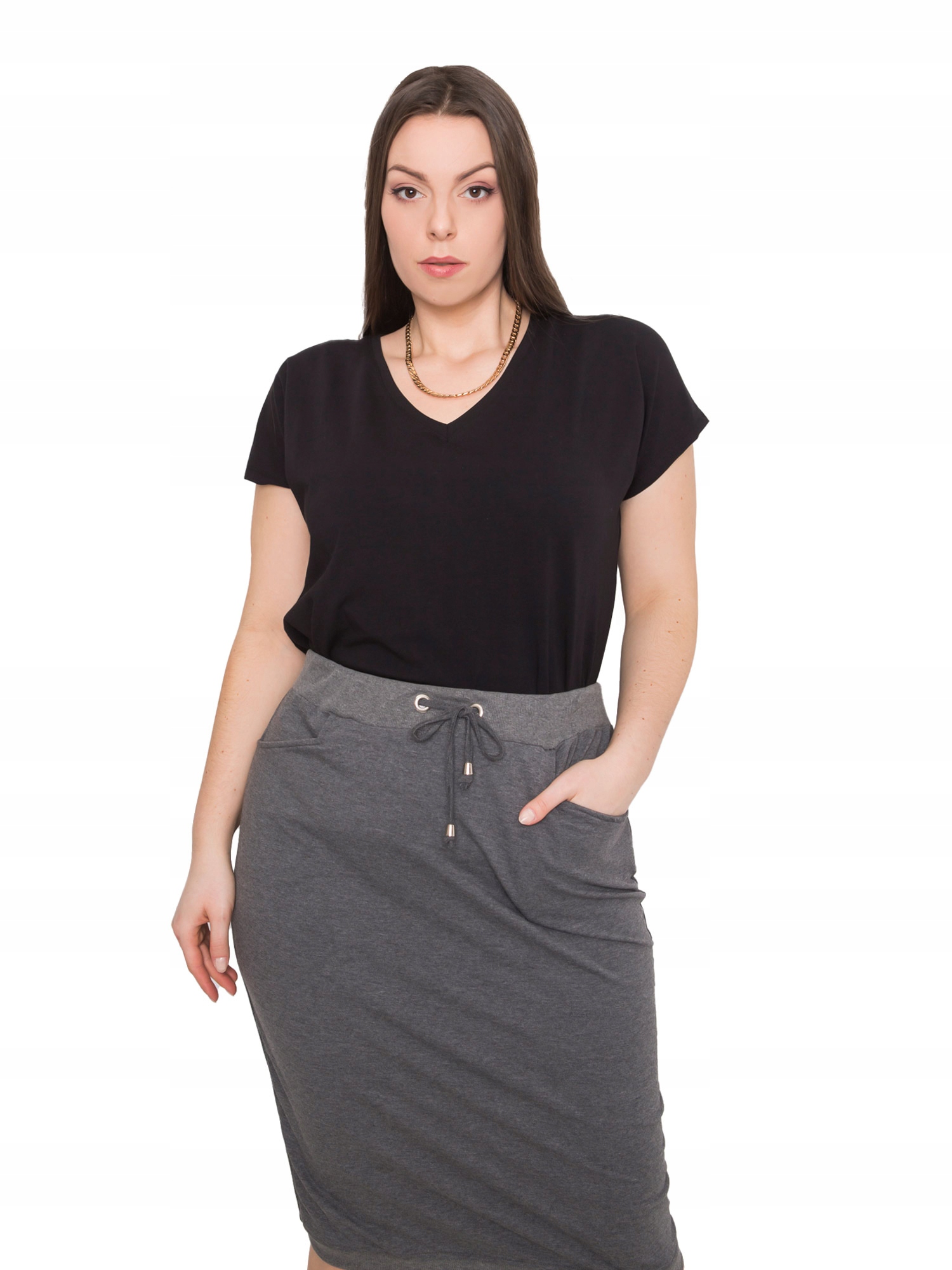 

Koszulka Damska t-shirt w serek Plus Size 2XL